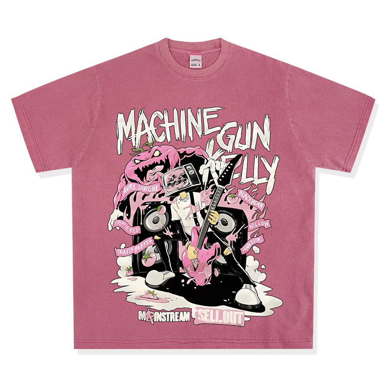 Cool t rapper vintage hip hop mgk print long sleeve short sleeve t-shirt