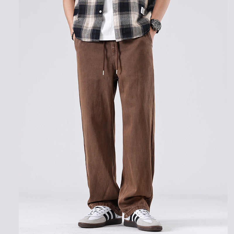 Men Casual Pants Spring Loose Denim Trousers