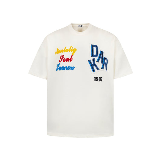 New York Hip Hop Style Embroidered Short Sleeve T-Shirt Loose Top