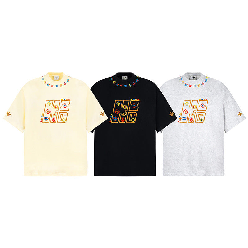 Hip Hop Clothes New York Embroidered Short Sleeve T-Shirt Summer Casual Loose Top