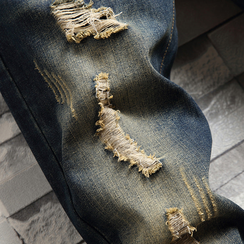 1990 Fashion Jeans Retro Autumn Washed Jeans Straight Pants