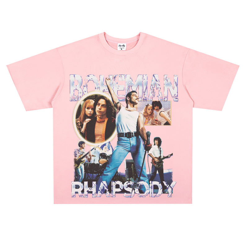 Film Star T Shirt Retro Street Cotton American T-shirt