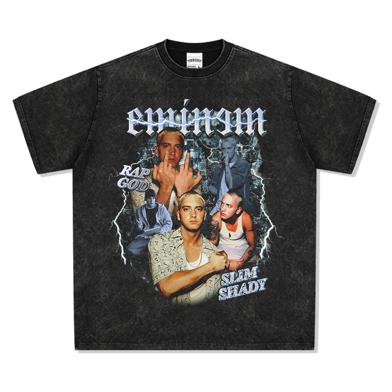New york hip hop shop BC hip hop Eminem print short sleeve t-shirt