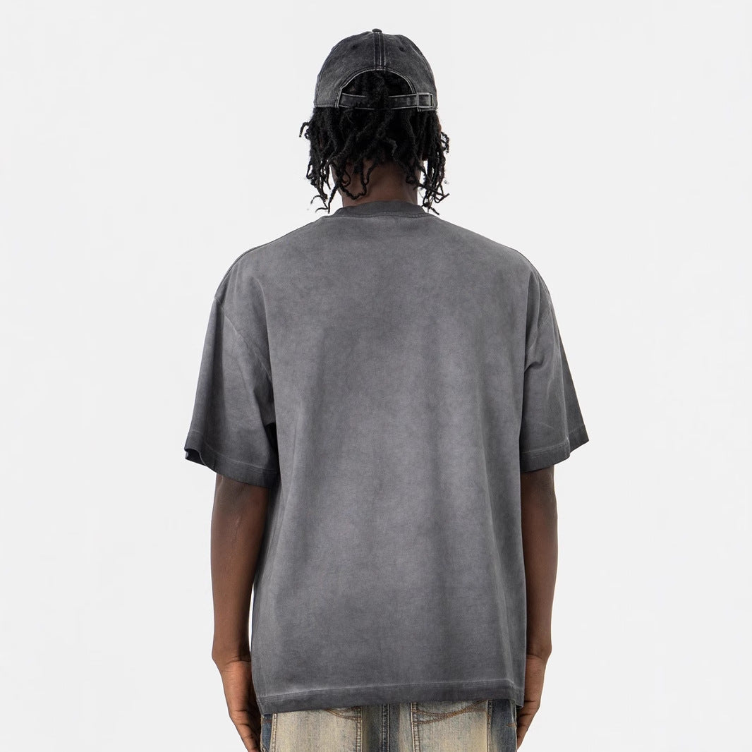 Vintage 90s Hip Hop Clothing Summer gradual change Crew Neck Short Sleeve T-Shirt