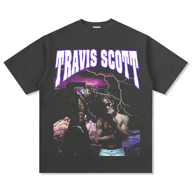 Streetwear masculino TRAVIS SCOTT Hip Hop Fall/Winter Loose OVERSIZET Shirt