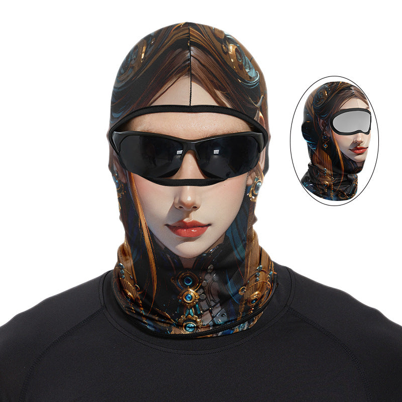 Cycling Windproof Hood Ice Silk Headgear Summer Full Face Sunscreen Windproof