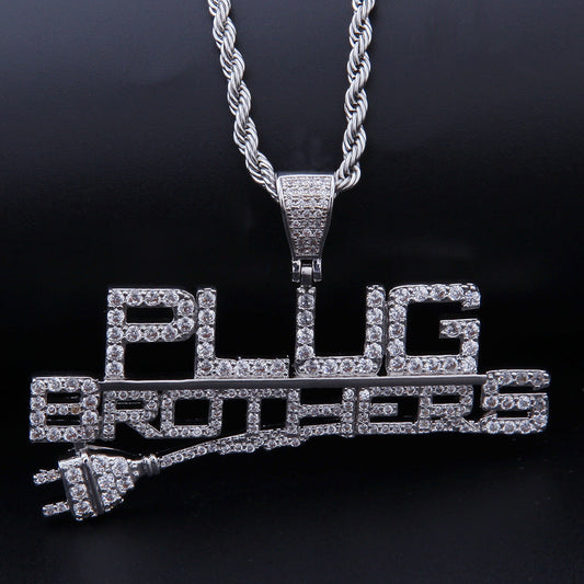 Jewelry Hip Hop Letter Entry Pendant Copper Inlaid Zircon 14K Gold Plated Pendant Alphabet Pieces Royalty
