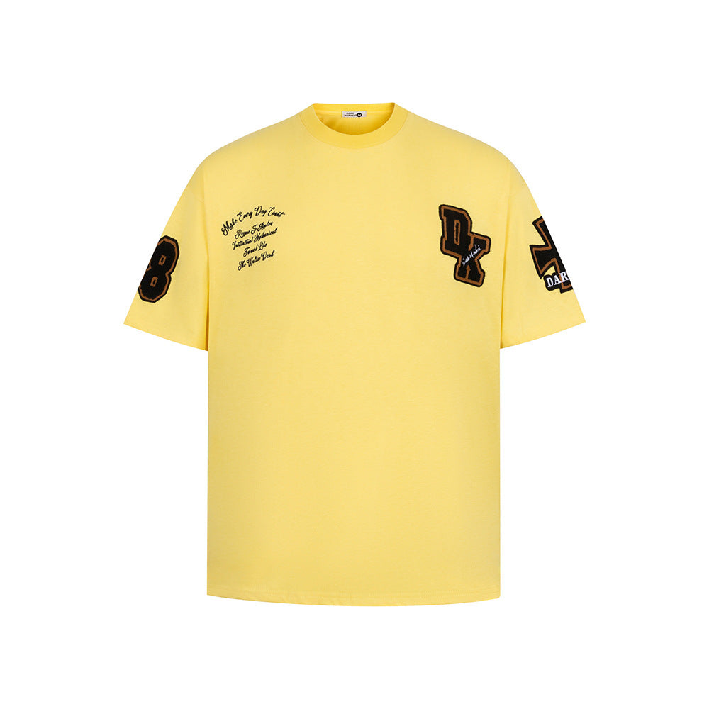 T shirt vintage usa embroidery short sleeve t-shirt men