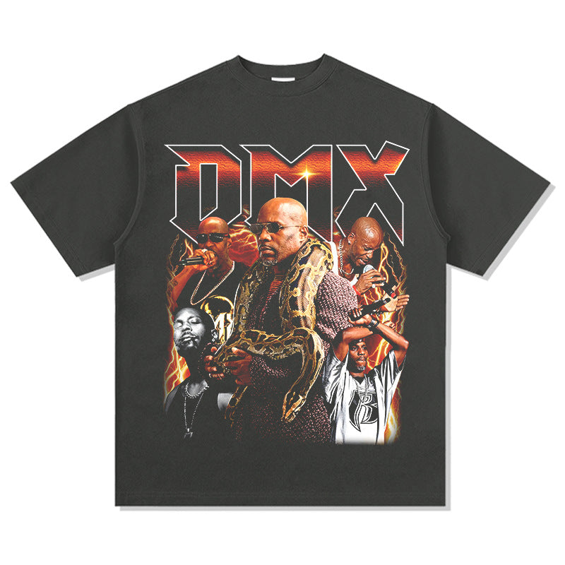 Outfit streetwear vintage hip hop DMX Earl Simmons print short sleeve t-shirt