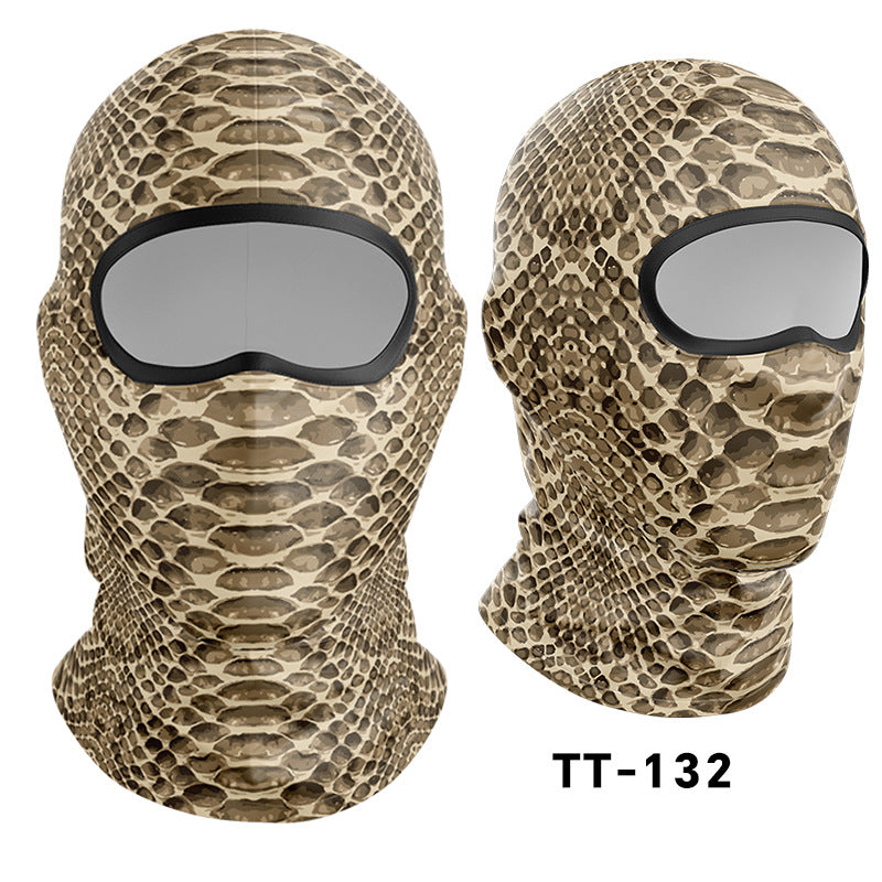Cycling Windproof Hood Camouflage Python Ice Silk Mask Sunscreen Windproof