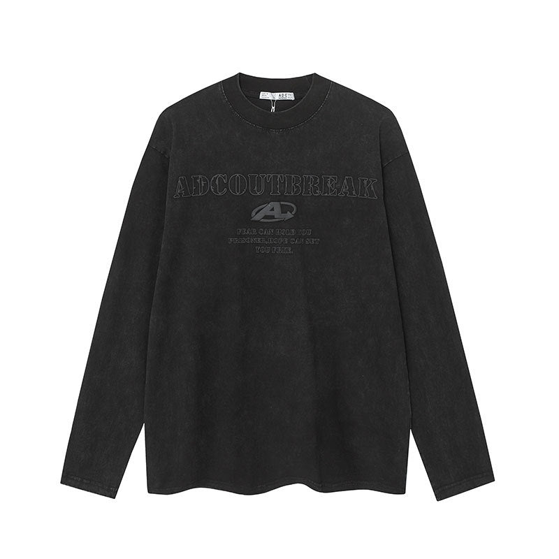 Marcas De Streetwear Crew Neck Patch Embroidered Long Sleeve T-Shirt