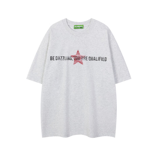 Vintage tarz t shirt vintage pentagram print short sleeve t-shirt