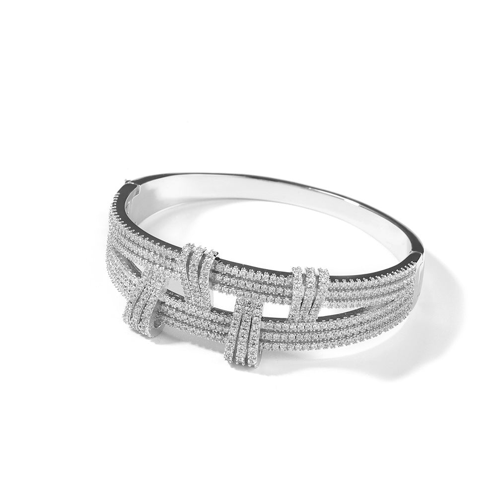 Bracelet Double Bracelet Metal Wind Diamond Tide Cool St. Valentine's