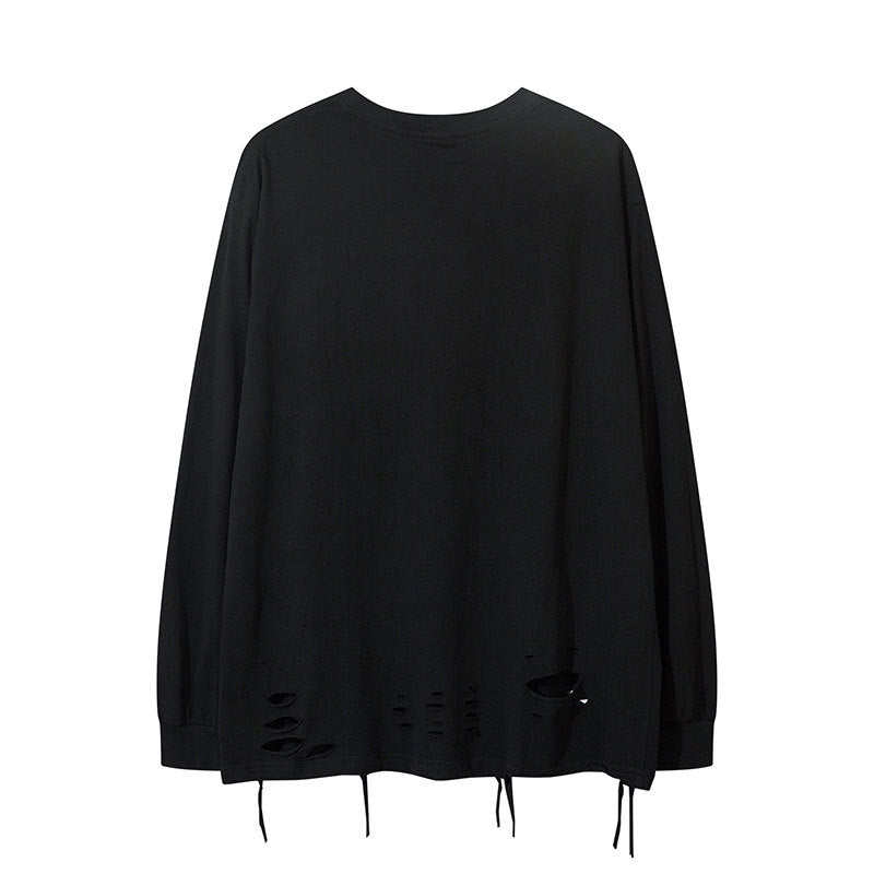 Marcas De Streetwear Vintage College Print Long Sleeve T-Shirt