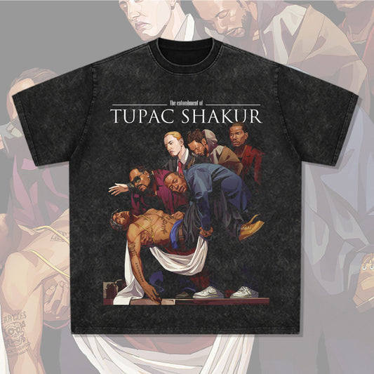 New york hip hop shop Homage TUPAC SHAKER 2PAC old printed short sleeve t-shirt
