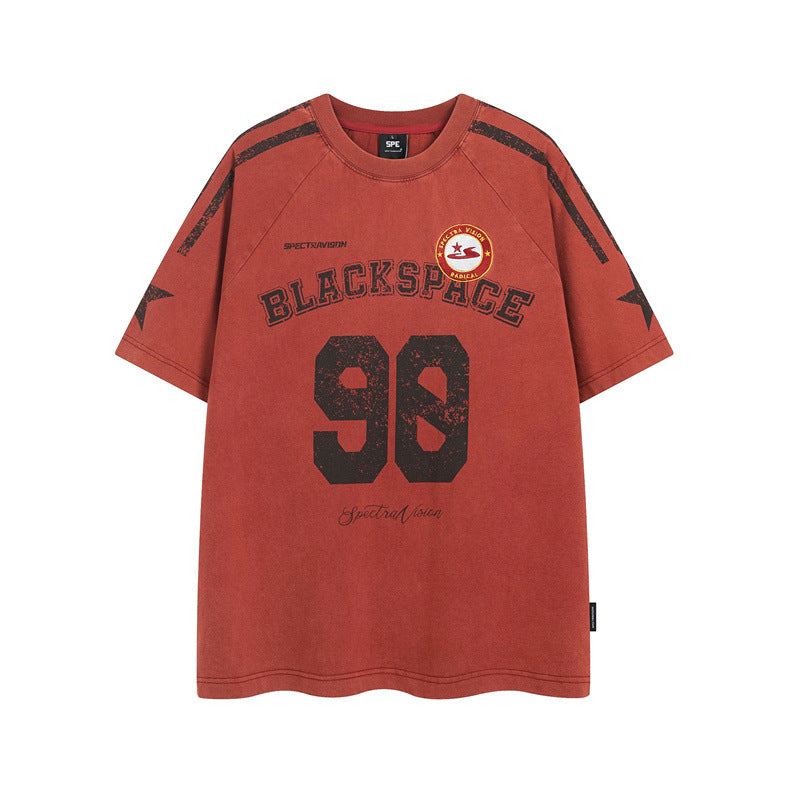 Casual Street Wear Vintage Old Short Sleeve Top T-Shirt