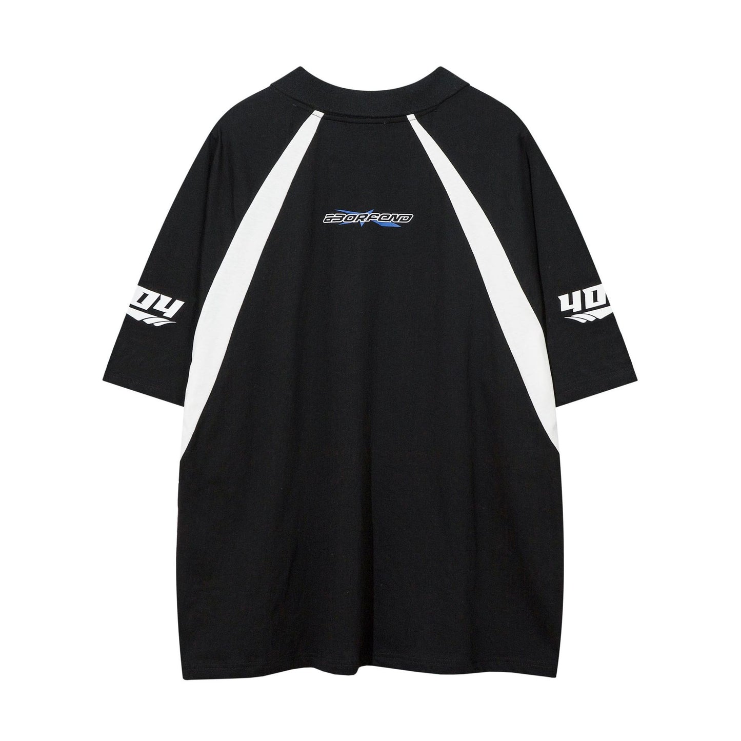 Racing oversized t shirt retro t-shirt print lapel