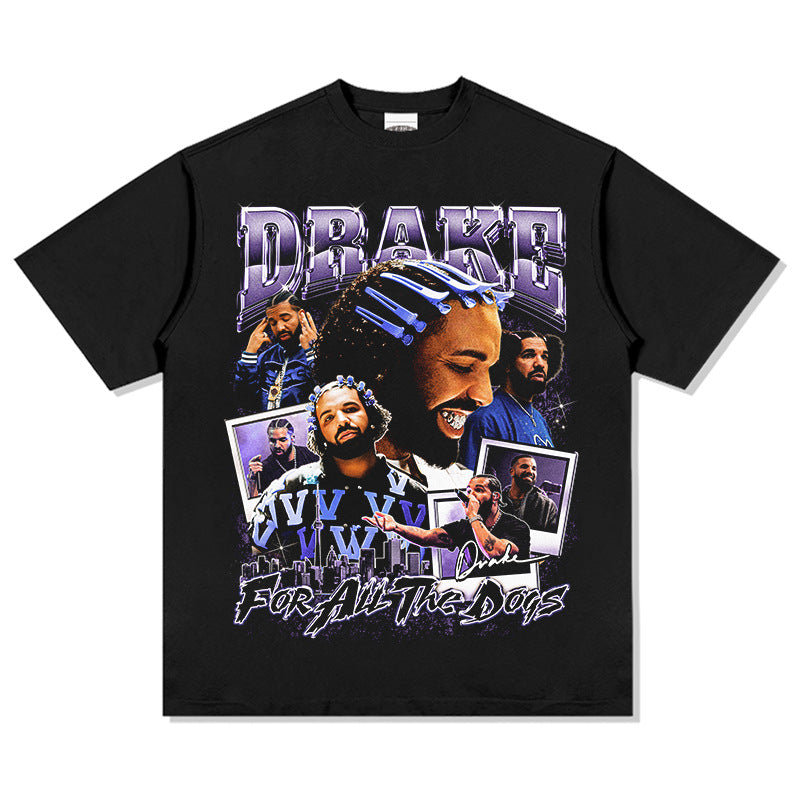 Cool t rapper vintage drake DRAKE print short sleeve t-shirt Vintage