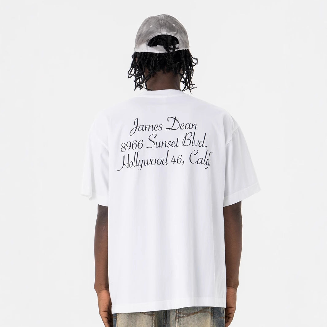 Vintage 90s Hip Hop Clothing Summer Hip Hop Vintage Portrait Crew Neck Short Sleeve T-Shirt