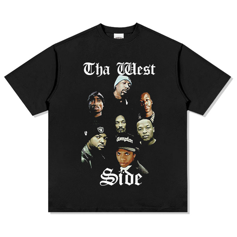 New york hip hop shop west coast hip hop rap Old School print short sleeve t-shirt BBOY