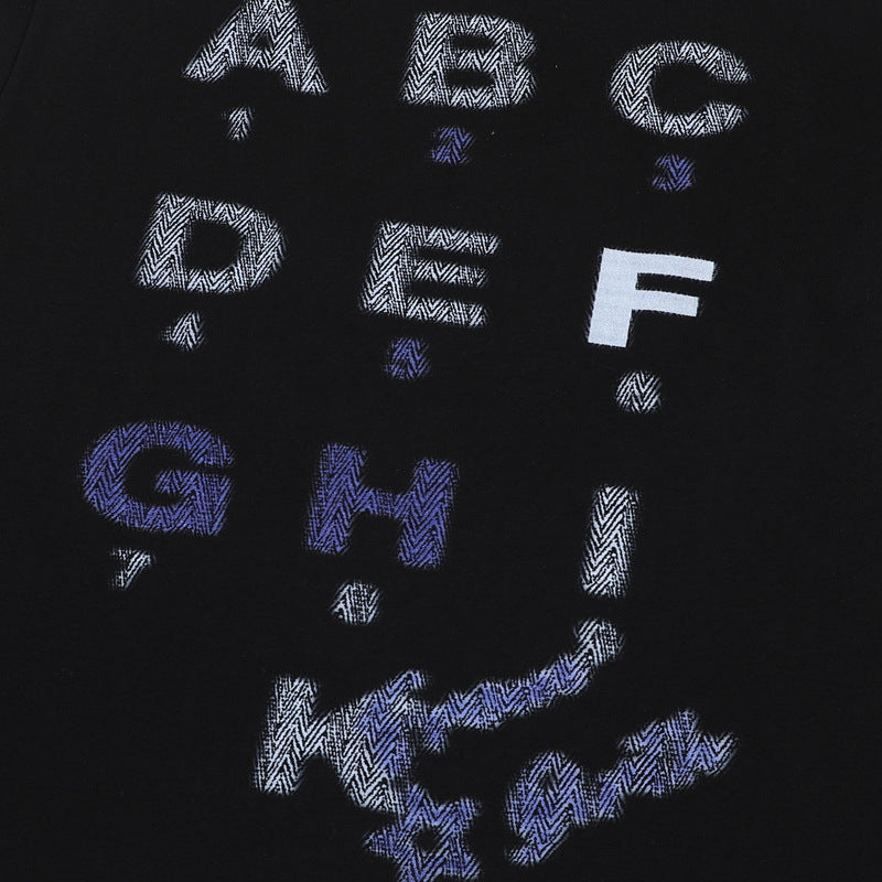 Camisas Retros Washed Old Letter Print Short Sleeve T-Shirt