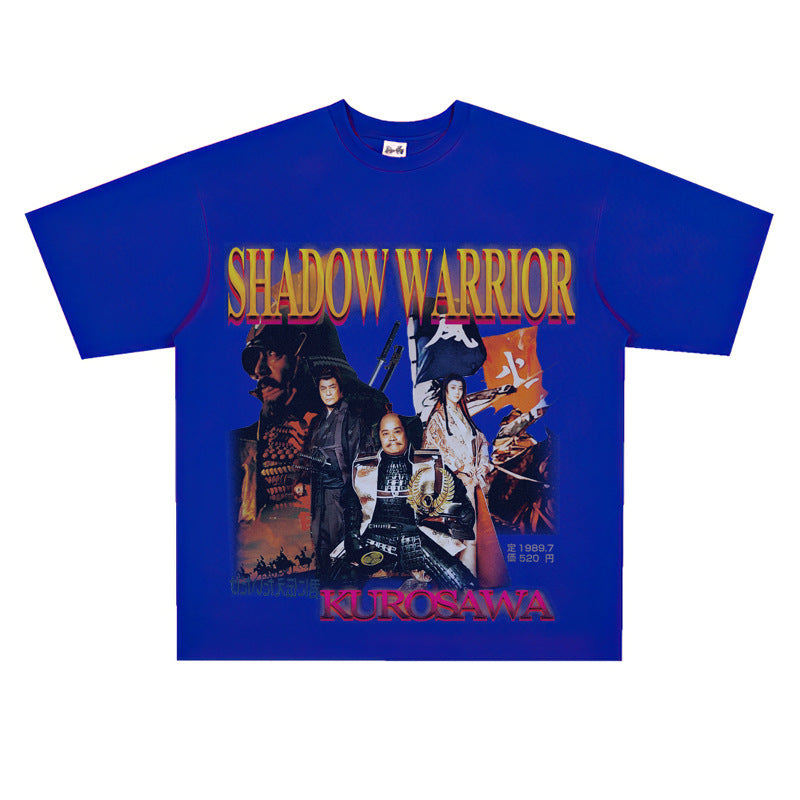 Film Star T Shirt Short Sleeve American Retro Loose round Neck Street T-shirt