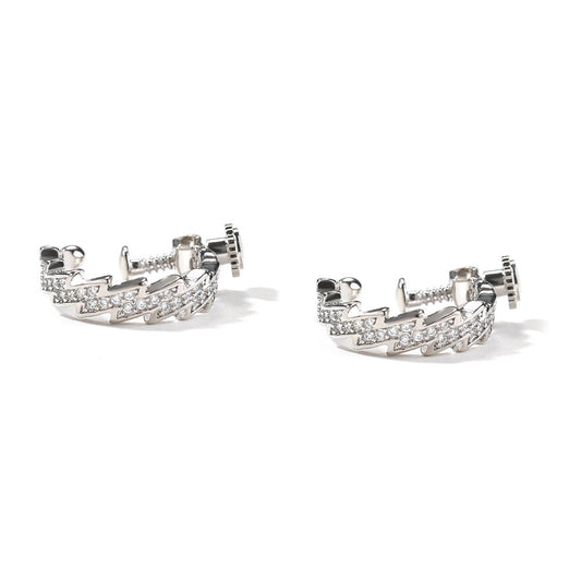 Earrings Zircon Spiral Buckle Lightning Earrings lightning Spectrum