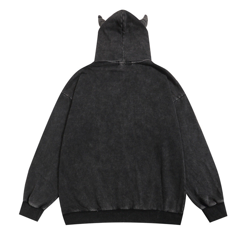 Streetwear Hoodie Vintage Washed Old Hooded Sweater Loose Hoodie