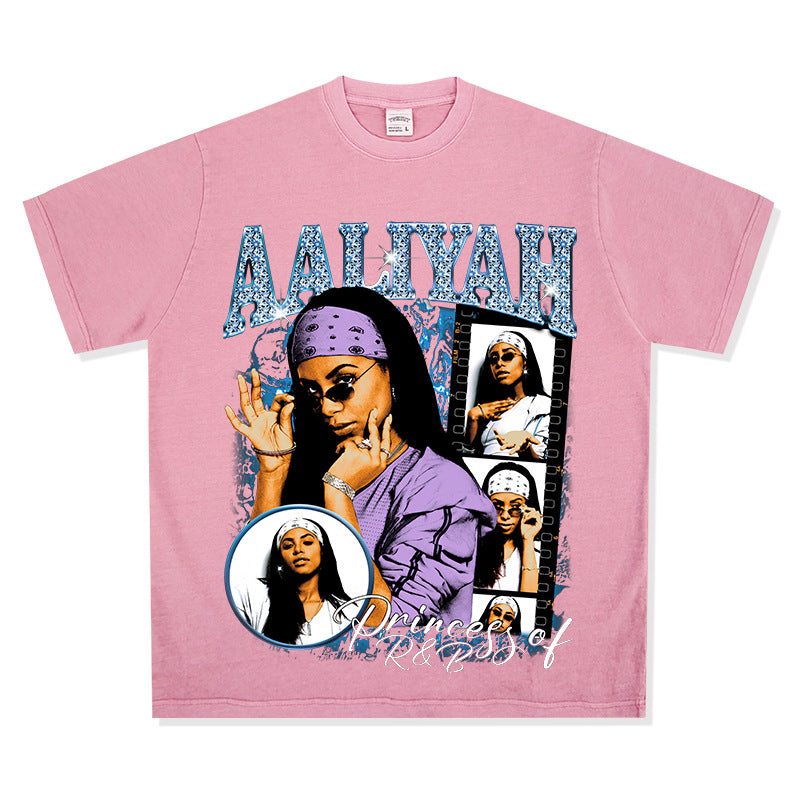 Marcas streetwear usa vintage hip hop alayiah print short sleeve t-shirt