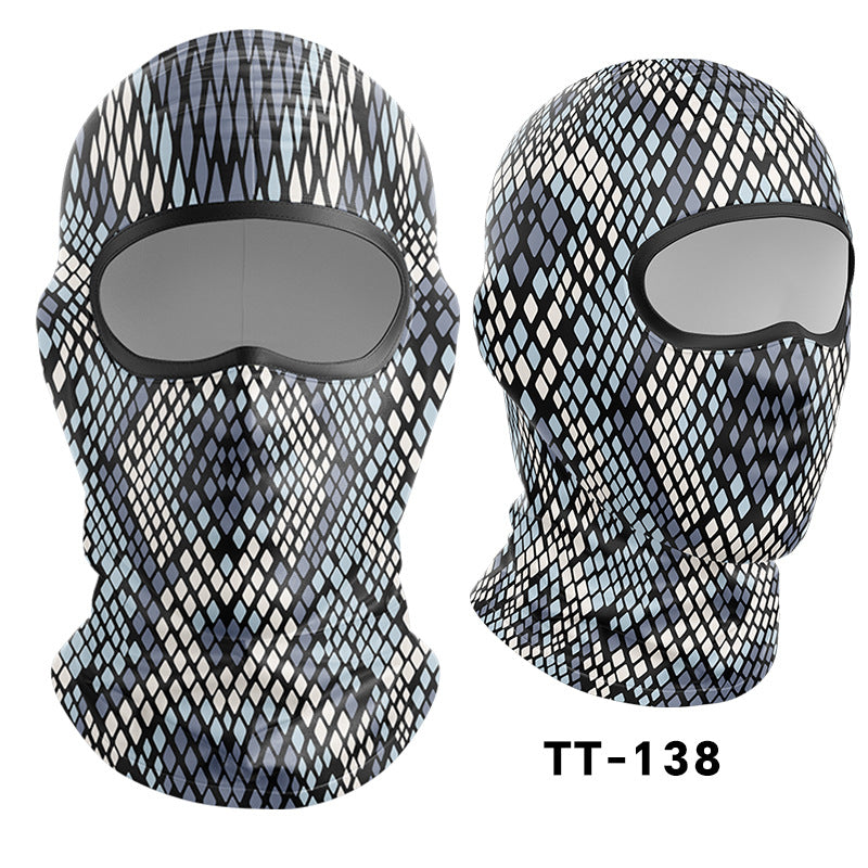 Cycling Windproof Hood Camouflage Python Ice Silk Mask Sunscreen Windproof
