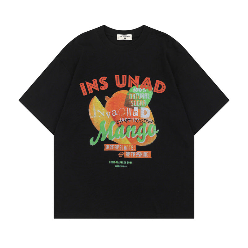 US drip outfits Summer Vintage Fruit Pattern Casual Short Sleeve T-Shirts