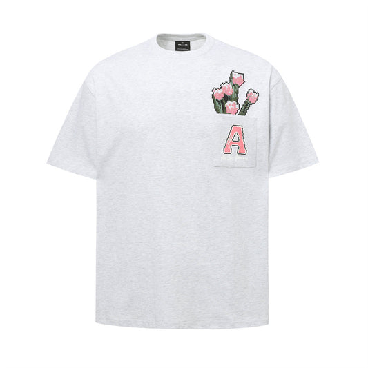 Hip Hop Shirts For Boys Vintage Rose Short Sleeve T-Shirt