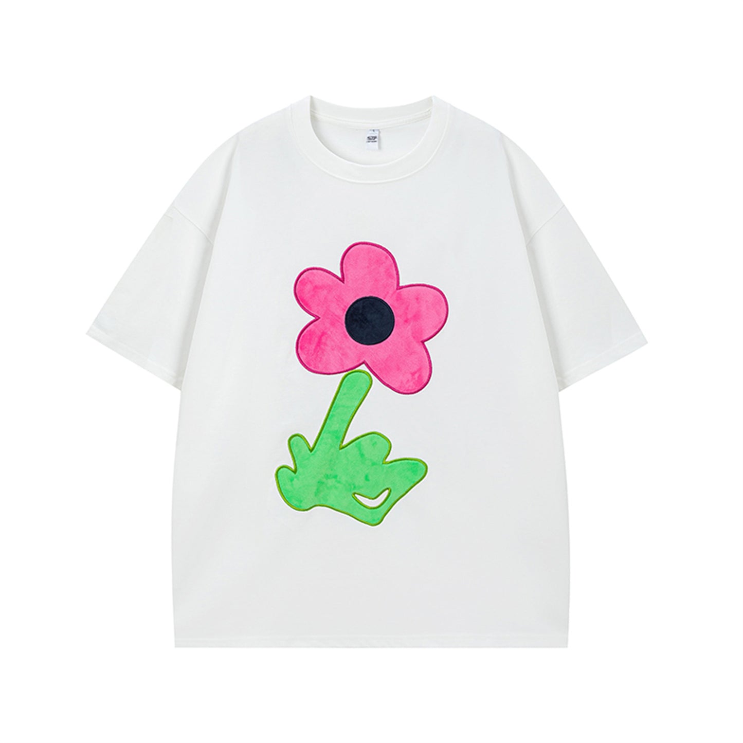 USA Vintage T-Shirt Vintage Flocking Flowers Men Summer