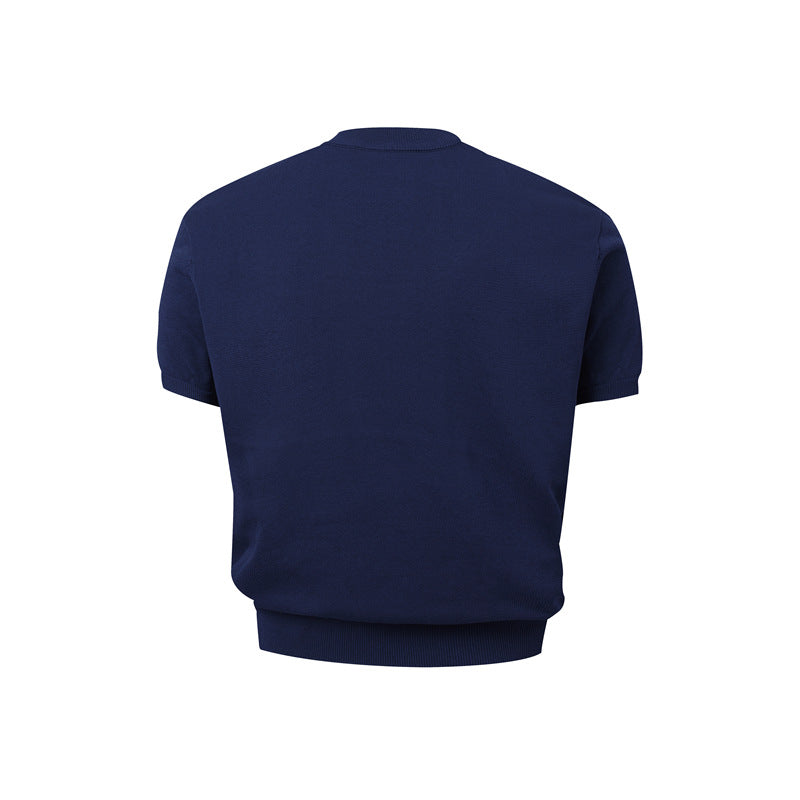 Stone Wash T shirt Vintage Knitted Short Sleeve Cleanfitt T-Shirt