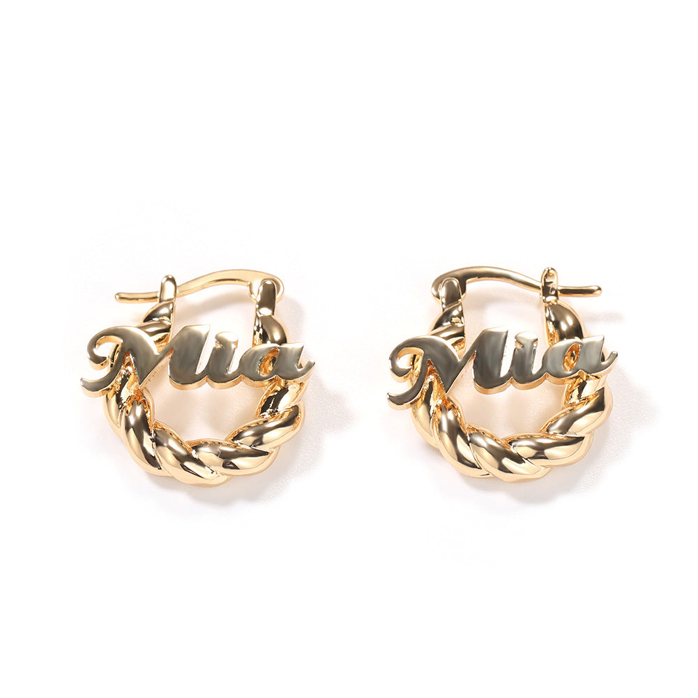 Earrings Fashion Creative Custom Earrings Word Up Alphabet Pieces