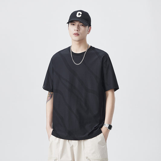 Men T-shirts Spring and Autumn Loose Top