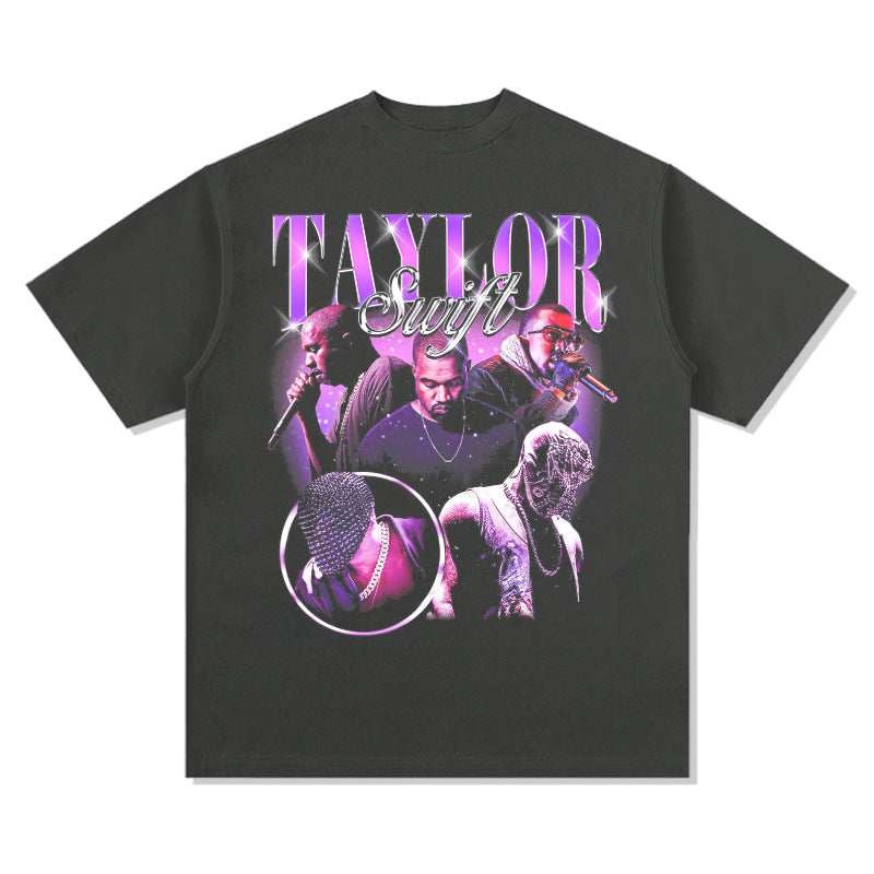 New york hip hop shop vintage kanye west taylor short sleeve t-shirt