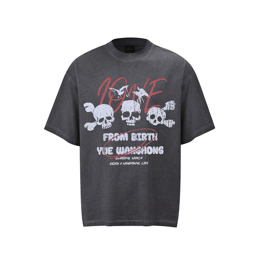 Hip hop clothing new york summer hip hop skull t-shirt short sleeve