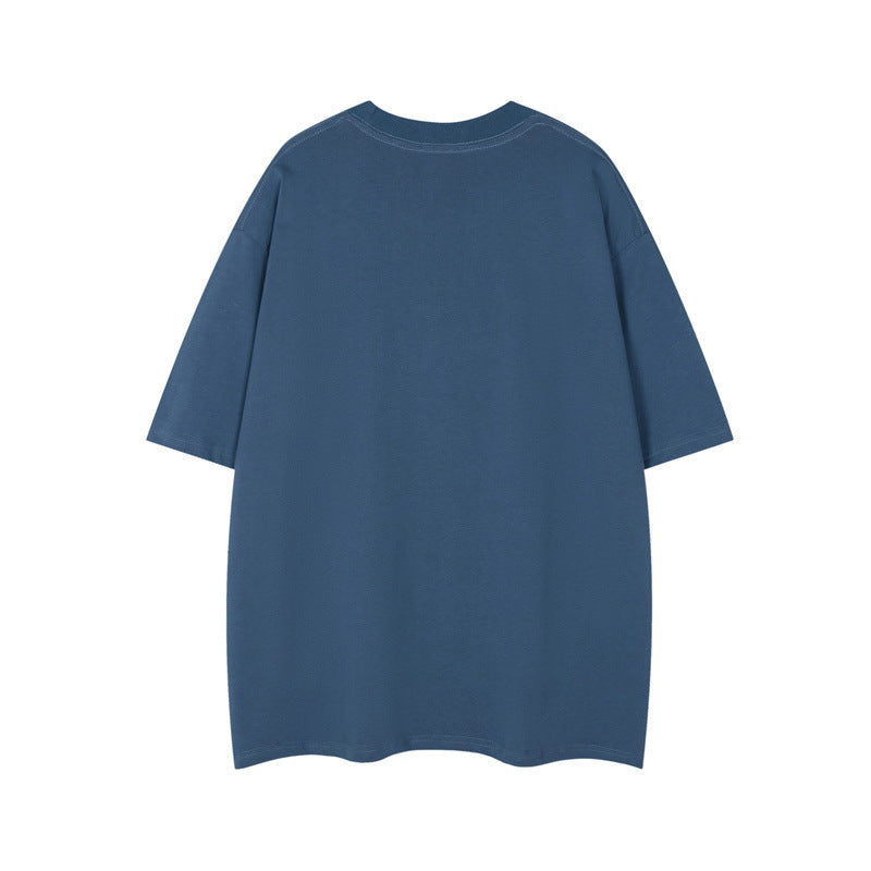 Hip Hop Shirts For Boys Vintage Cat Head Print Crew Neck Short Sleeve T-Shirt Summer Loose Casual Top