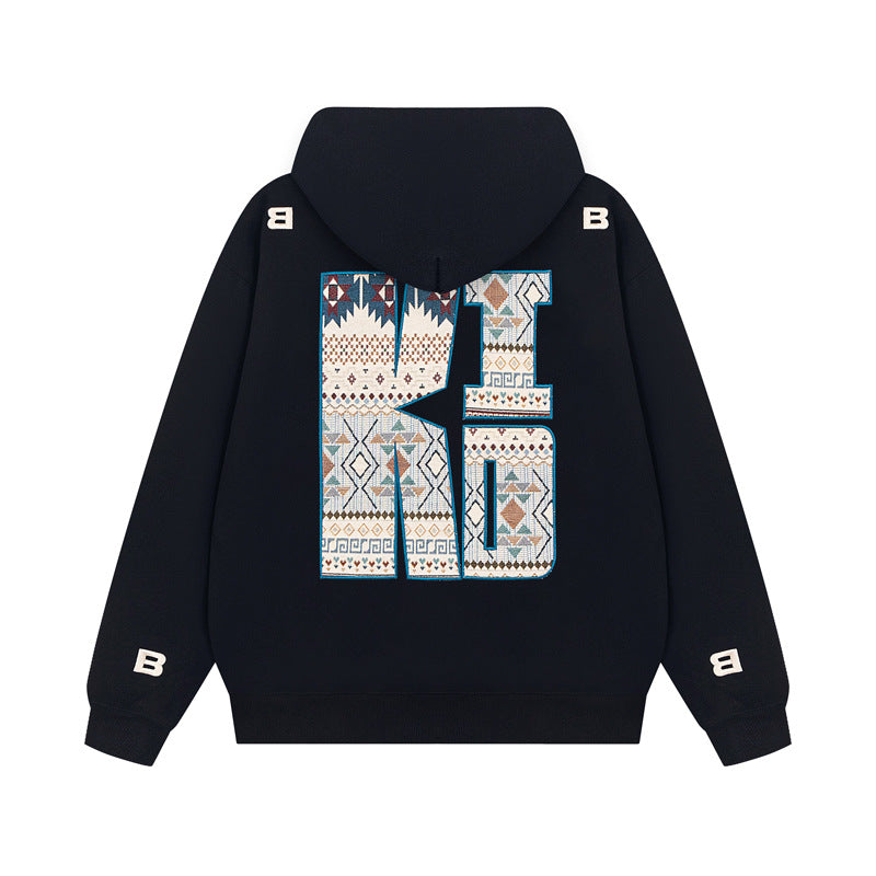 Streetwear Hoodie Embroidered Hooded Sweater Loose Hoodie Jacket