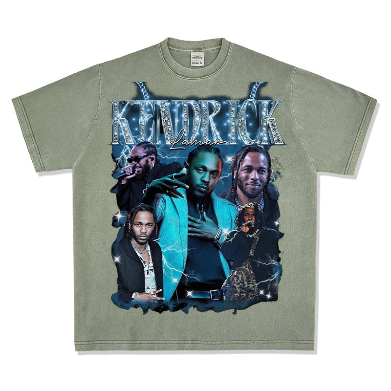 New york hip hop shop vintage hip hop kendrick la print short sleeve t-shirt
