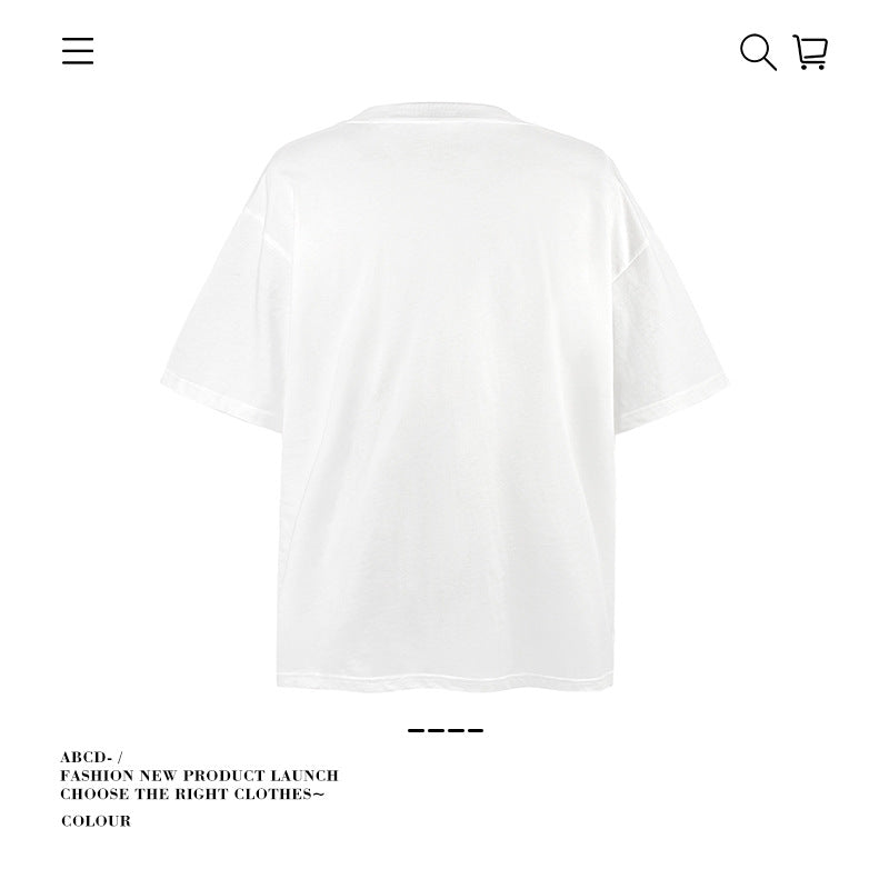 American vintage street T-shirt cotton vintage men's summer loose
