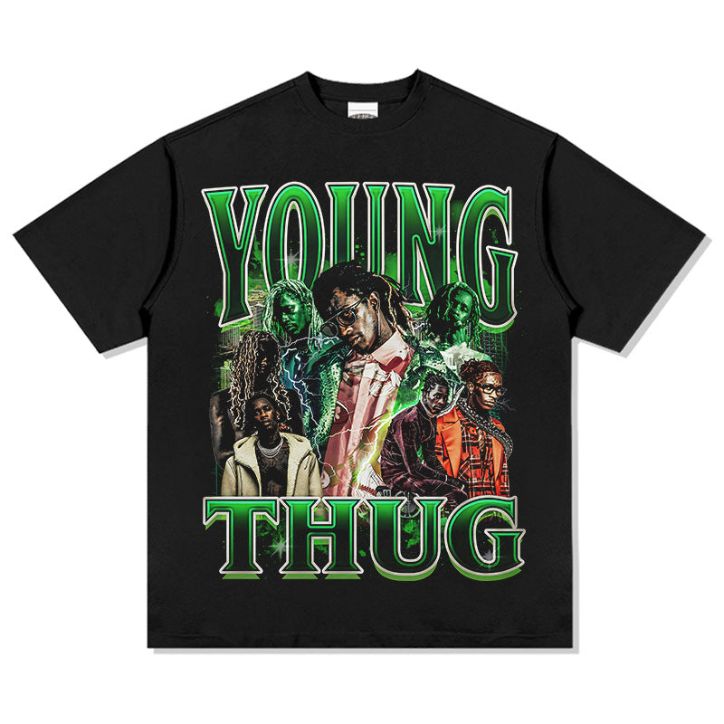 New york hip hop shop vintage hip hop Young Thug print short sleeve t-shirt