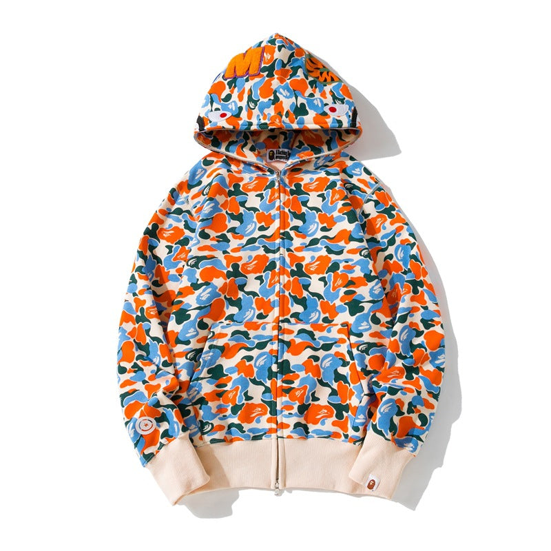 Ape Hoodie Indonesia City Limited Camo Shark Hooded Cardigan Sweater Jacket