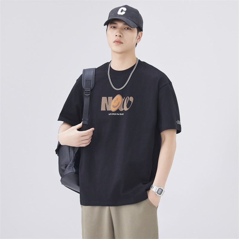 Mens T-shirts Summer Print Short Sleeves Loose