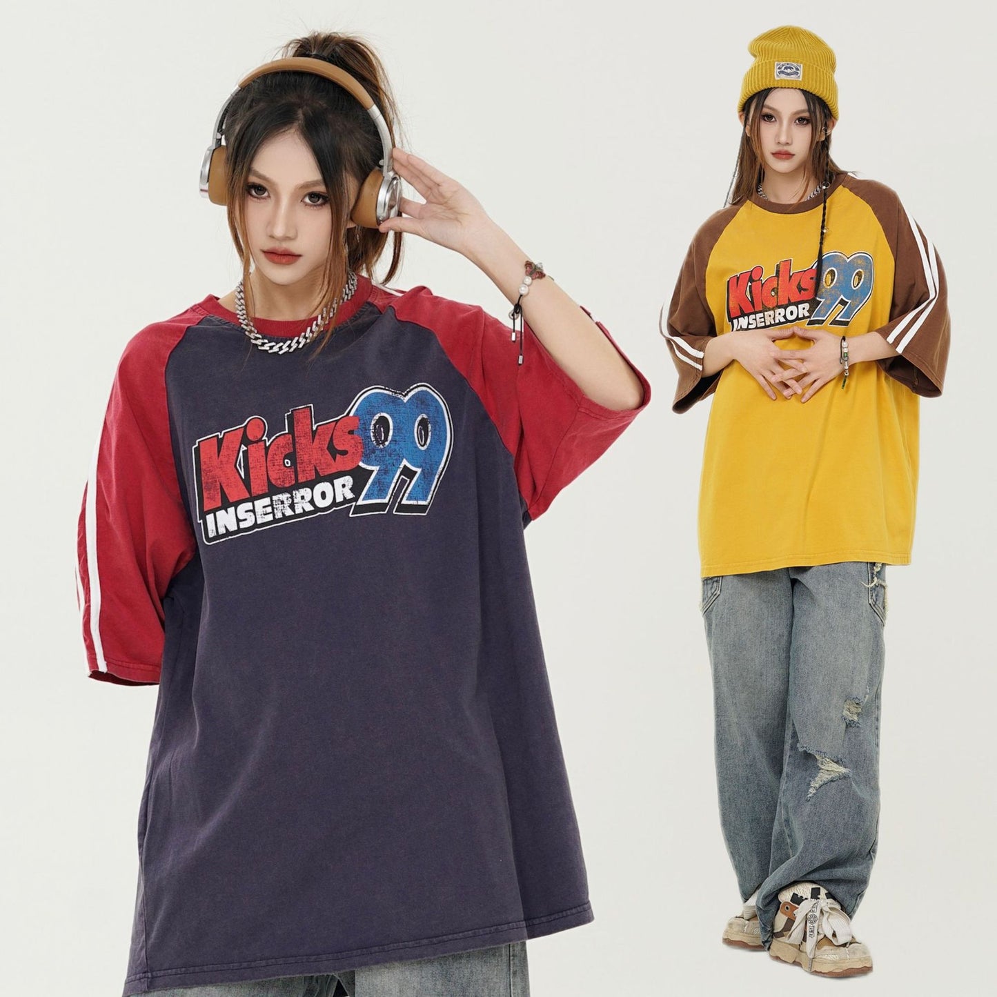 Hip Hop Clothing T-Shirt Loose Vintage Short Sleeve