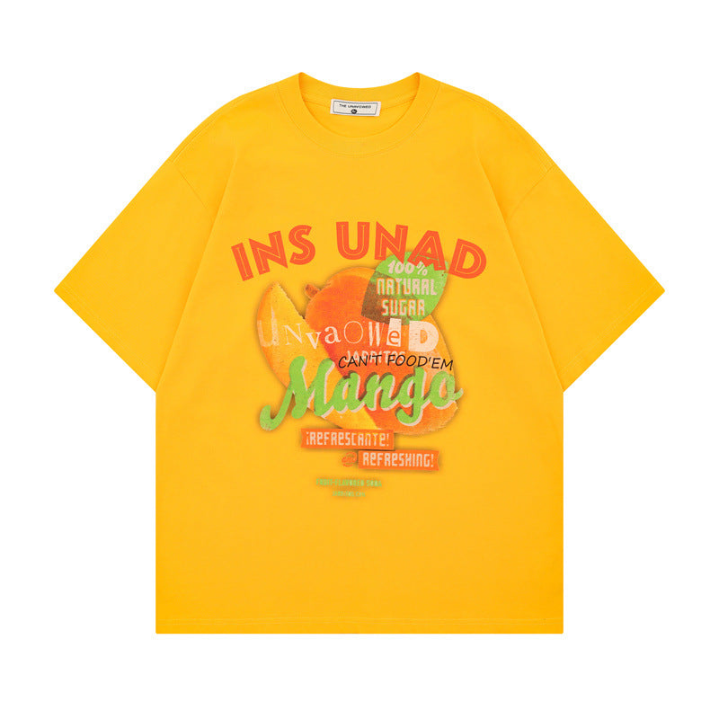 US drip outfits Summer Vintage Fruit Pattern Casual Short Sleeve T-Shirts