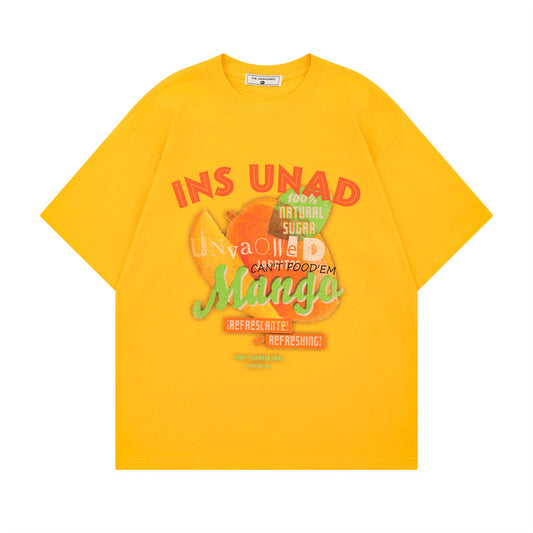 US drip outfits Summer Vintage Fruit Pattern Casual Short Sleeve T-Shirts