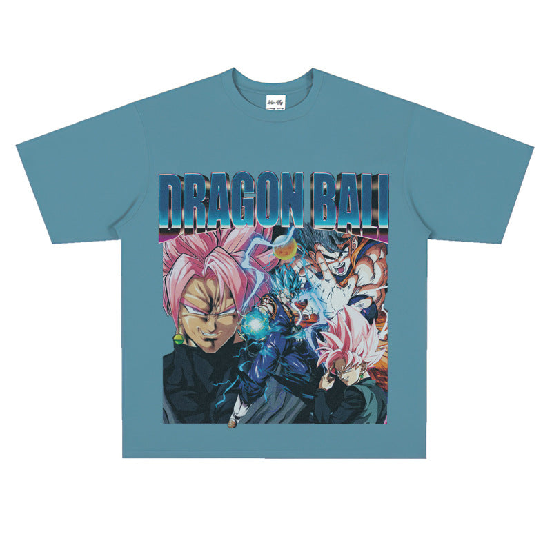 Film Star T Shirt Washed Old Print Short Sleeve Loose T-shirt