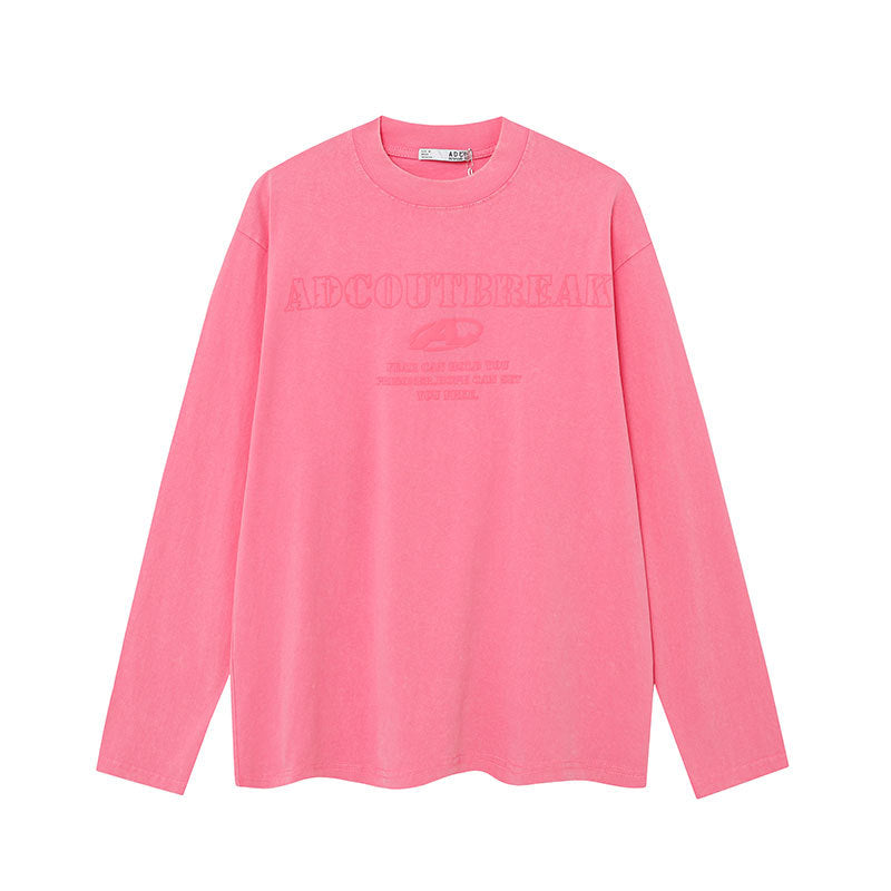 Marcas De Streetwear Crew Neck Patch Embroidered Long Sleeve T-Shirt